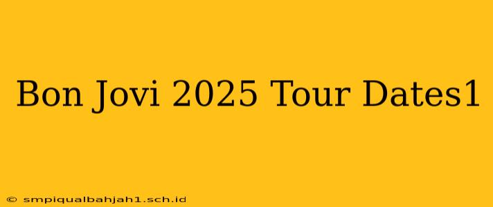 Bon Jovi 2025 Tour Dates1